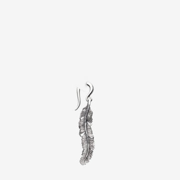 Detail View 1 of A Pair of Vintage Enchanted Bali Feather White Brass Ear Weight Hanger